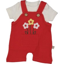 Kız 6/18 Ay Badili Çiçekli Salopet Takım