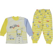 Erkek 9/18 Ay Araba Baskılı Pijama