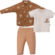 Erkek 6/18 Ay Faso Gömlekli 3lü Takım