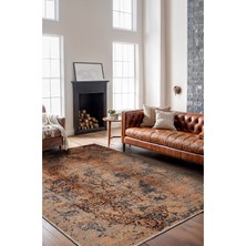 BigArts Home Soft Pastel Vintage Desenli Salon Halısı, Antibakteriyel Pamuk Dokuma Taban