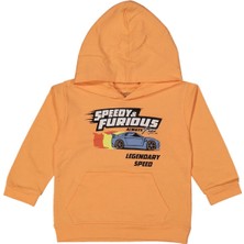 Erkek 2/5 Yaş Speedy Furıous Araba Baskılı Kapşonlu Sweat