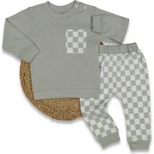 Erkek 6/18 Ay Kareli Cepli Takım