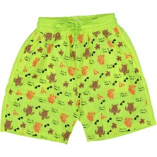 Erkek 13/16 Yaş Kaplumbağa Baskılı Deniz Şortu