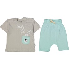 Erkek 6/18 Ay Opps Cep Ayı Baskılı  2li Takım