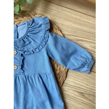 Bebekstraii Kız Bebek Nakışlı Kot Tulum