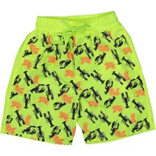 Erkek 9/12 Yaş Yengeç Baskılı Deniz Şortu