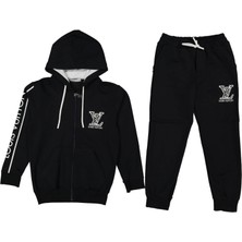 Erkek 10/13 Yaş Kapşonlu Fermuarlı Eşofman Takım