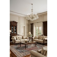 BigArts Home Soft Pastel Desenli Antibakteriyel Şönil Halı, Çok Renkli Dokuma Taban İle Şık Salon Dekoru