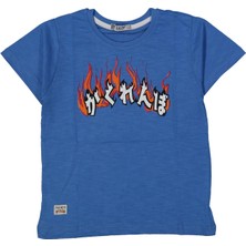 Erkek 9/12 Yaş Alev Baskılı Tişört