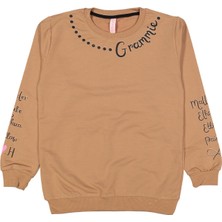 Kız 9/12 Yaş Ön ve Kol Grammıe Yazı Baskılı Sweat