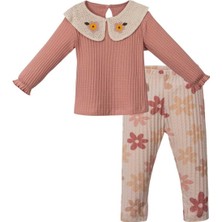 Kız 9/24 Ay Furuna Çiçekli Yakalı 2li Tkm