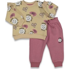 Kız 9/24 Ay Gülenyüz Baskılı Üç Ip Tk