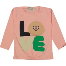 Kız 1/4 Yaş Love Baskılı Badi