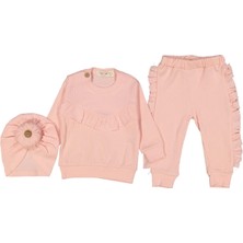 Kız 6/18 Ay Boneli Fırfırlı Takım