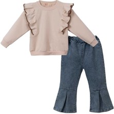 Kız 9/24 Ay Omuzdan Fırfırlı Zeyna Kotlu 2li Takım