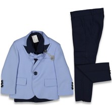 Erkek 5/9 Yaş Sivri Yaka Ceketli Yelekli Tam Takım