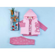 Kız 9/18 Ay Ayı Nakış Şişme Yelekli 3lü Takım