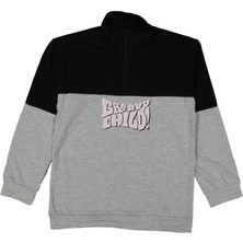 Kız 13/16 Yaş Yarım Fermuarlı Chıld Baskılı Sweat