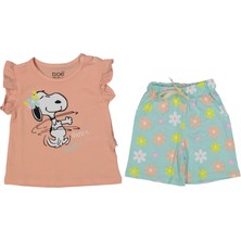 Kız 6/18 Ay Snoopy Çiçekli Takım