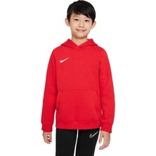 Nike CW6896-657 Park 20 Fleece Çocuk Sweatshirt Erkek Kapüşonlu Kırmızı Rahat Kesim Sezonluk Tasarım