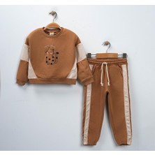 Kız 3/6 Yaş Puanlı Kedi Baskılı Ikili Takım