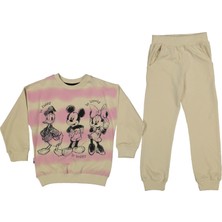 Kız 3/6 Yaş Funny Lovely Happy Çizgili Mini Baskılı Takım