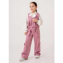 Kız 6/12 Yaş Fular Yaka Tunik Körük Cepli Pantalonlu Takım