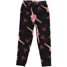 Kız 6/9 Yaş Fitilli Oyuncak Bebek Baskılı Şardonlu Beli Lastikli Tayt