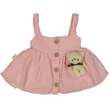 Kız 6/18 Ay Ayıcıklı Askılı Elbise