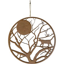 Lazer Kesim Ahşap Boyama Kedi