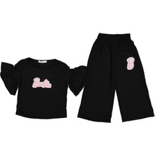 Kız 3/6 Yaş Nakışlı Ispanyol Kol Bol Paça Tk