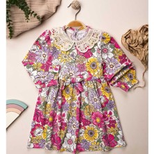 Erkek 2/5 Yaş Çiçek Baskılı Dantel Yakalı Fiyonklu