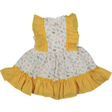 Kız 2/5 Yaş Fırfır Askılı Çiçekli Elbise