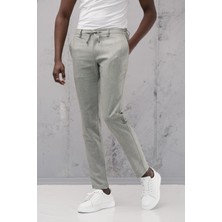 Beli Lastikli ve Iplikli Slimfit Pamuklu Jogger Pantolon
