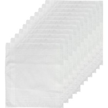Elif Mira 12lı Paket Klasik Cep Hediyelik Bayram Mendili  Pamuklu 30x30 Cm