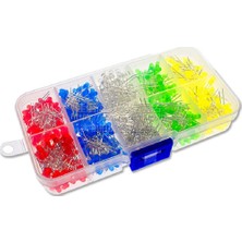 3mm LED Seti 500 Adet Plastik Şefaf Kutulu Kendin Yap Kiti