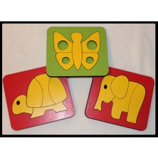Ahşap Montessori Üçlü Puzzle