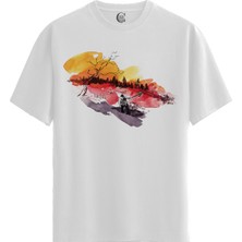 Color Luxe Sunset Dig - Pamuklu Kadın Beyaz Tişört - Premium Quality