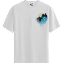 Color Luxe Moonlit Wilderness - Pamuklu Kadın Beyaz Tişört - Premium Quality