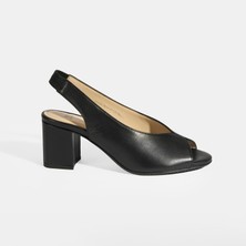 Aero Comfort Valtor Siyah Kadın Lastik Bantlı Slingback Topuklu Günlük Ayakkabı