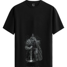 Color Luxe Knight Sketch - Pamuklu Erkek Siyah Tişört - Premium Quality