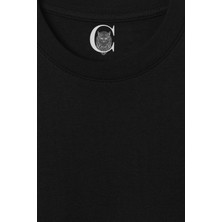 Color Luxe Neon Cat Pamuklu Erkek Siyah Tişört - Premium Quality