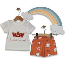 Erkek 6/18 Ay Süzene Nakışlı Baskılı Takım