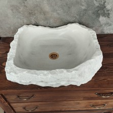 Beyaz Mermer Şekilsiz Lüx Lavabo