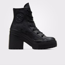 Converse Chuck 70 De Luxe Leather Deri Kadın Siyah Sneaker