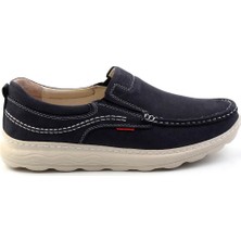 Bambi Lacivert Nubuk Deri Erkek Loafer Ayakkabı E01076880201