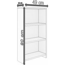 Gubimo Abete 3 Raflı Beyaz Kitaplık