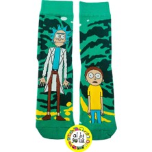 Al Bi 90Lık Al Bi 90'lık Rıck & Morty Çizgi Film Temalı 2 Çift Pamuklu Çorap