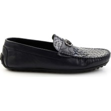 Bambi Lacivert Leather Erkek Loafer Ayakkabı E01757714803