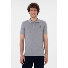 U.S. Polo Assn. Erkek Slim Fit Polo Yaka Gri Melanj Basic Tişört 50298041-VR086